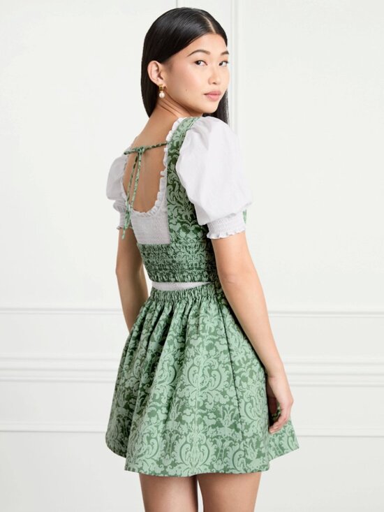 Hill House Cher Dress Jacquard Green XS | Nap Dress Style | Retail $150 - Picture 6 of 9